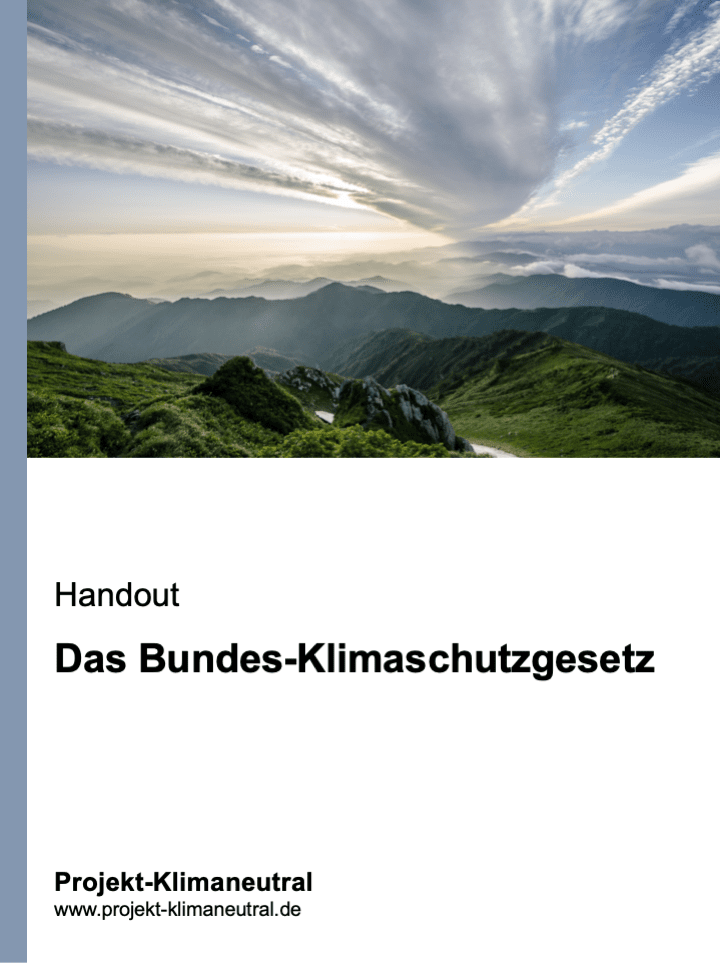 Buchdeckel von Handout "Das Bundes-Klimaschutzgesetz"